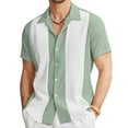 thumbnail image 1 of Men Casual Vintage Bowling Shirt Hawaiian Short Sleeve Button Down Loose Shirt, 1 of 7