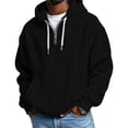 thumbnail image 1 of Men Casual Waffle Hoodies Loose Long Sleeve Quarter Zip Hooded Pullover Sweatshirts Comfy Lightweight Winter Warm Tops With Pocket, 1 of 4