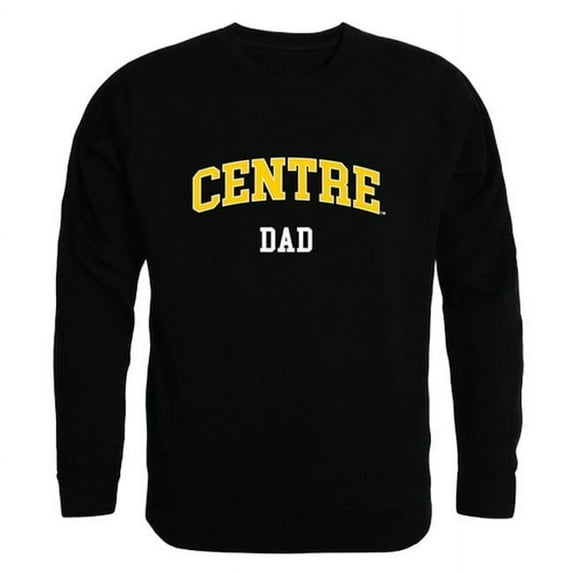 Men Centre College Dad Crewneck Fleece, Black - Extra Large