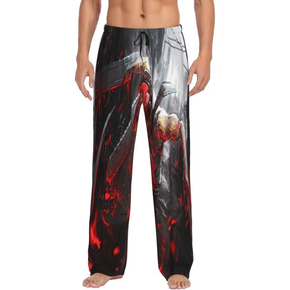 Men Chainsaw Orange Men Pajamas Pant 3d Printed Sleepwear Drawstring Sleep Lounge Pants With Pocket
