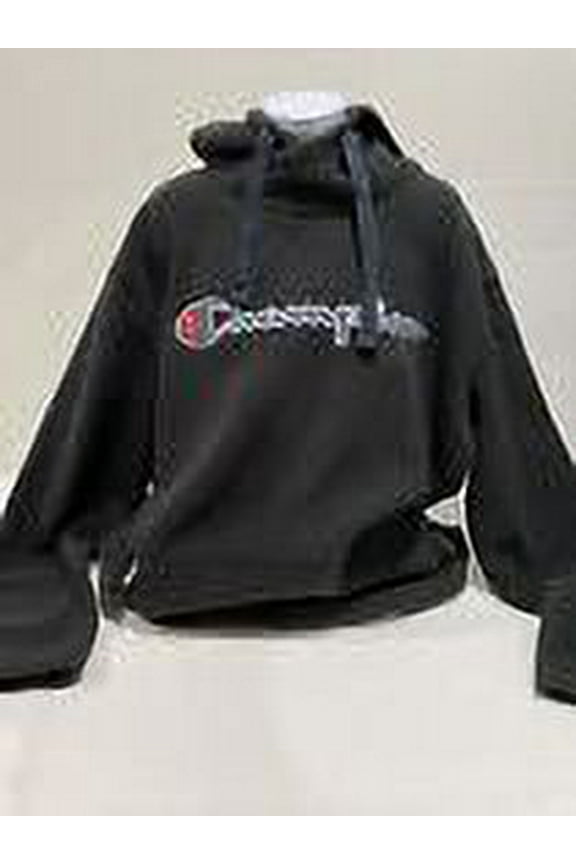 Men Champion Fleece Heavy Hoodie Blk/Navy Zipper Pockets Draw String Warm XL