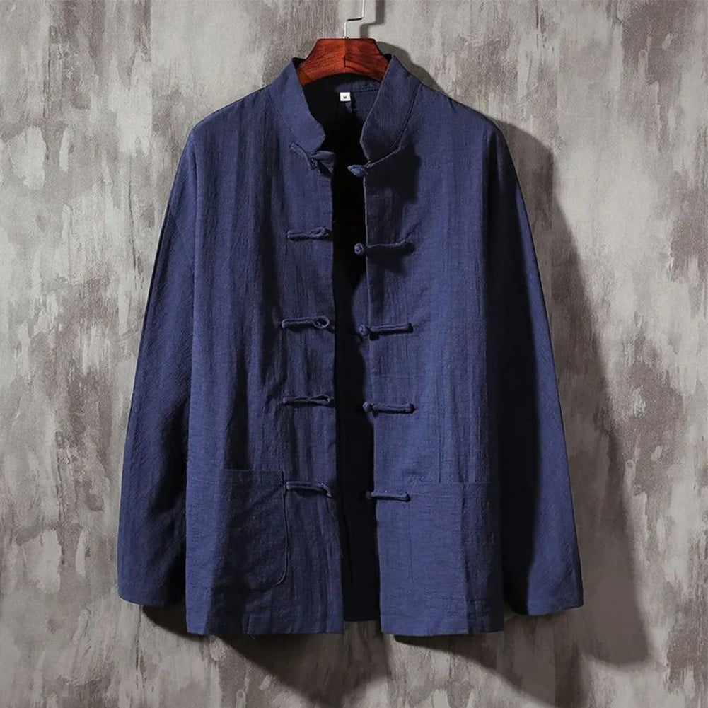 Men Chinese Traditional Kung Fu Tai Chi Coat Tang Suit Uniform Jacket  Clothing 