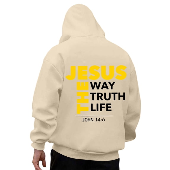 Men Christian Jesus Hoodie Religious Cross Sweatshirt Faith Pullover Tops