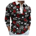 thumbnail image 1 of Men Christmas Half Zipper Shirts Fashion Leisure Comfortable Geometric Printed Holiday Lapel Long Sleeve Shirts Male Soft Dailywear Activewear Clothes, 1 of 4