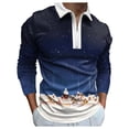 thumbnail image 1 of Men Christmas Half Zipper Shirts Fashion Leisure Comfortable Geometric Printed Holiday Lapel Long Sleeve Shirts Top Male Regular Fit Breathable Blouses, 1 of 4