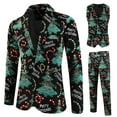 thumbnail image 1 of Men Christmas Suits 3 Piece Slim Fit Funny Xmas Graphic One Button Vest Jacket and Pants Business Suits Holiday Outfits Party Tuxedo Suits, 1 of 9