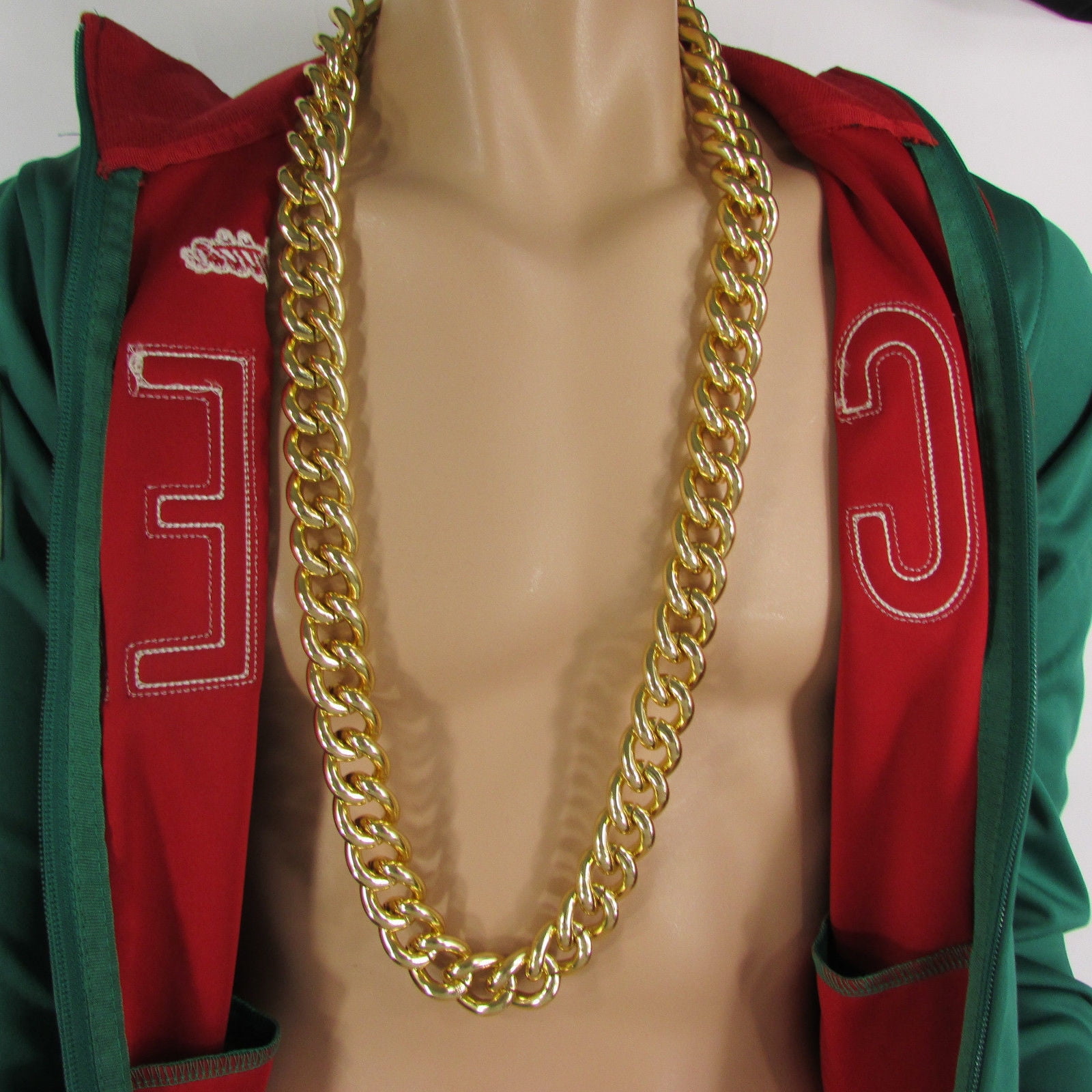 Men Chunky Metal Thick Chains Long Fashion Necklace Gold Hip Hop