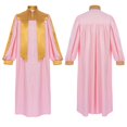 thumbnail image 1 of Men Church Robe Long Sleeve Stand-Collar Medieval Gowns Costume Unisex Metallic Gold Trim Church Choir Robes, 1 of 4