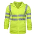 thumbnail image 1 of Men Class 3 High Visibility Sweatshirt Reflective Safety Hoodie Windproof Pullover Work Hoodie with Pocket, 1 of 5