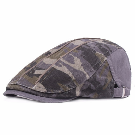 Men Classic Camouflage Berets Hat Newsboy Cap Outdoor Travel Adjustable Caps