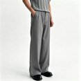 thumbnail image 1 of Men Classic Cuffed Pleated Dress Pants Light Premium Stretch Fabric S-XL, 1 of 8