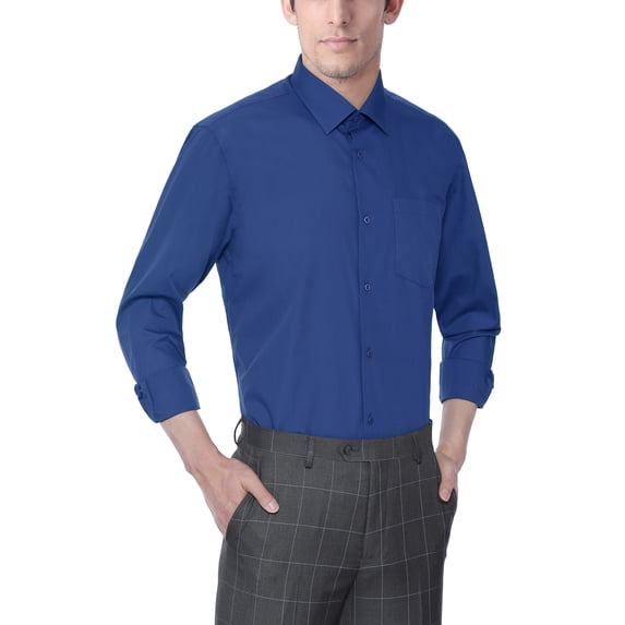 Men Classic Fit No Pockets Dress Shirt