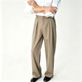 thumbnail image 1 of Men Classic Fit Wrinkle Free Stretch Khaki Straight Business Trousers S-XL, 1 of 8