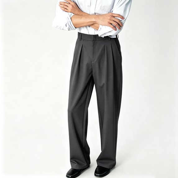 Men Classic Fit Wrinkle Free Stretch Khaki Straight Business Trousers S-XL