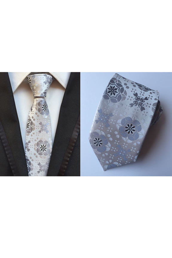 Men Classic Jacquard Woven Necktie Paisley Floral Flower Geometric 8CM Wide Tie