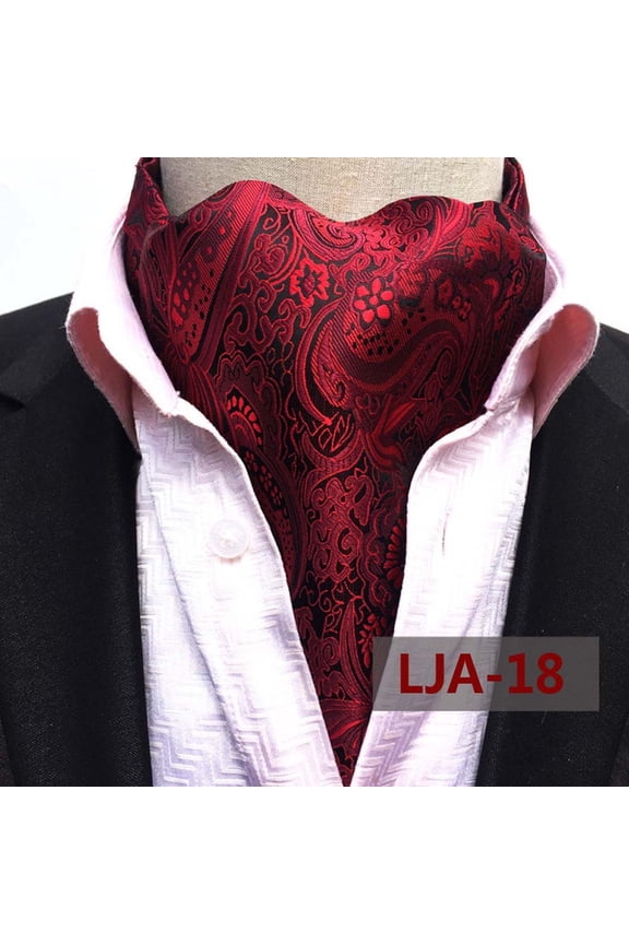 Men Classic Paisley Polka Dots Floral Cravat Scarves Ascot Wedding Neckties