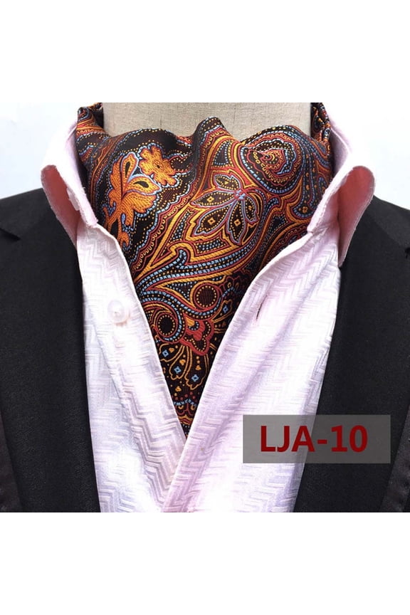 Men Classic Paisley Polka Dots Floral Cravat Scarves Ascot Wedding Neckties