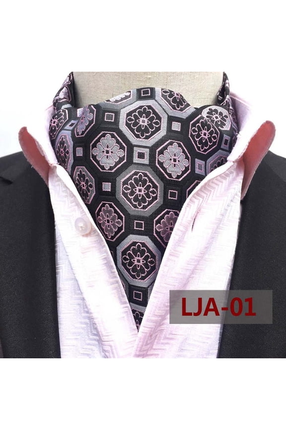 Men Classic Paisley Polka Dots Floral Cravat Scarves Ascot Wedding Neckties