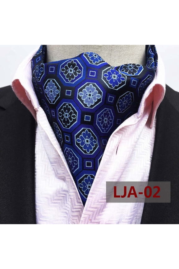 Men Classic Paisley Polka Dots Floral Cravat Scarves Ascot Wedding Neckties