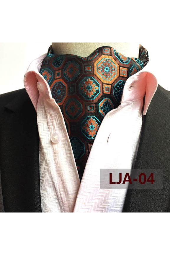 Men Classic Paisley Polka Dots Floral Cravat Scarves Ascot Wedding Neckties