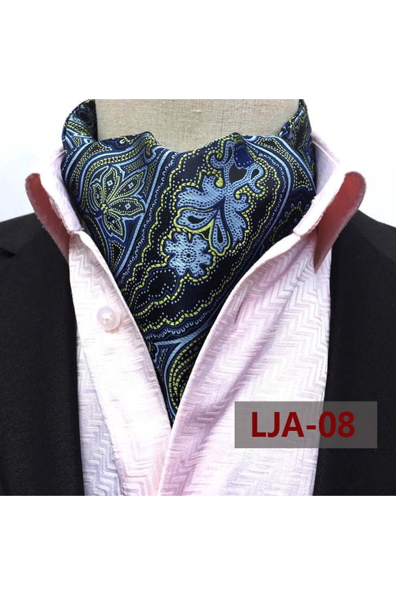 Men Classic Paisley Polka Dots Floral Cravat Scarves Ascot Wedding Neckties