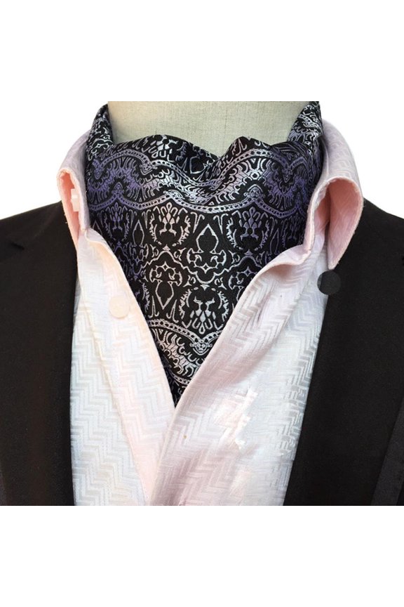 Men Classic Paisley Polka Dots Floral Cravat Scarves Ascot Wedding Party Necktie