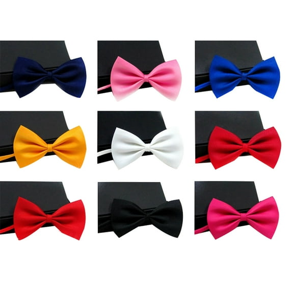 Men Classic Solid Color Bow Tie Fashion Wedding Party Pre-tied Neckwear