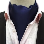 Men Classic Solid Color Long Scarves Cravat Ascot Ties Gentlemen Neckties