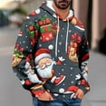 thumbnail image 1 of Men Clearance All 2024!LEBONYARD Men's Henley Shirts Long Sleeve,Men's Printed Fashionable Casual Drawstring Pocket Long Sleeved Hooded Sweatshirt Dark Gray L, 1 of 5