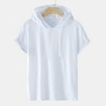 thumbnail image 1 of Men LYXSSBYX Big and Tall Mens Shirts Short Sleeves Men Casual Solid Fashion Hooded Pullover Short Sleeve Sports T-Shirt Top, 1 of 3