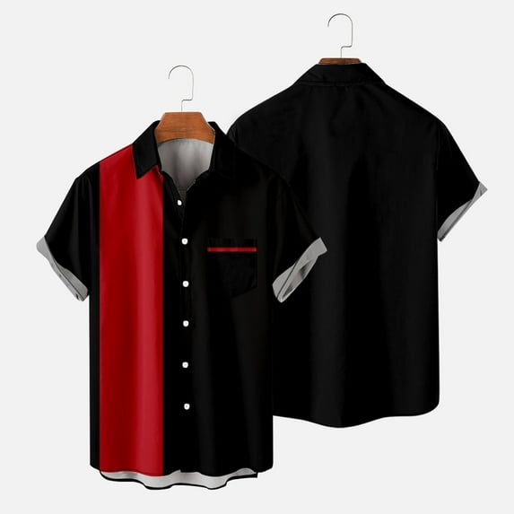 Men Clearance LYXSSBYX Big and Tall Mens Shirts Short Sleeves Clearance Men's Summer Fashion Hawaiian Style Short Sleeve Casual Shirts