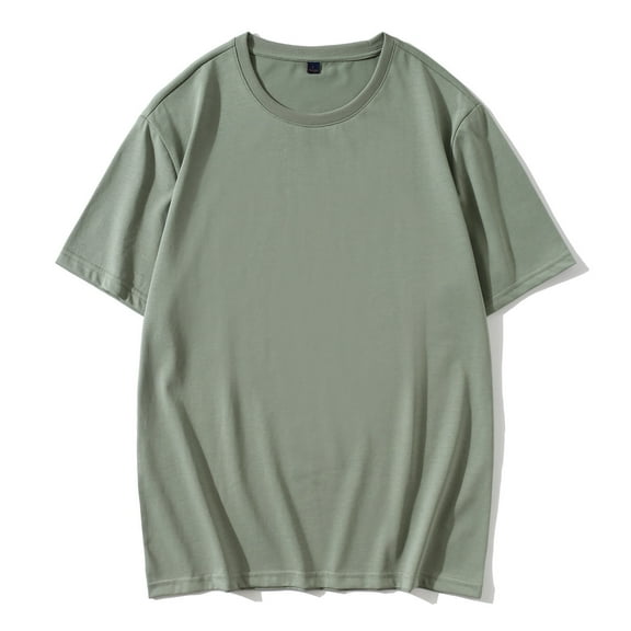 Men LYXSSBYX Big and Tall Mens Shirts Short Sleeves Summer Men's Round Neck T-Shirt Mercerized Cotton Short Sleeve