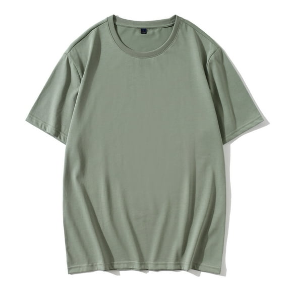 Men LYXSSBYX Big and Tall Mens Shirts Short Sleeves Summer Men's Round Neck T-Shirt Mercerized Cotton Short Sleeve