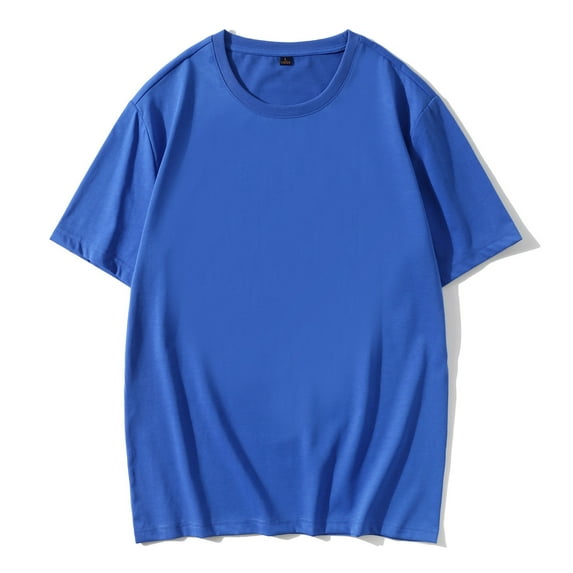 Men LYXSSBYX Big and Tall Mens Shirts Short Sleeves Summer Men's Round Neck T-Shirt Mercerized Cotton Short Sleeve