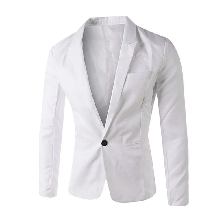 Big and tall white blazer top