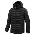 thumbnail image 1 of Men Clearance LYXSSBYX Heated Jacket Plus Size Clearance Unisex Casual Fashion 15 Heating Solid Color Hooded Long Sleeved Cotton Jacket, 1 of 8