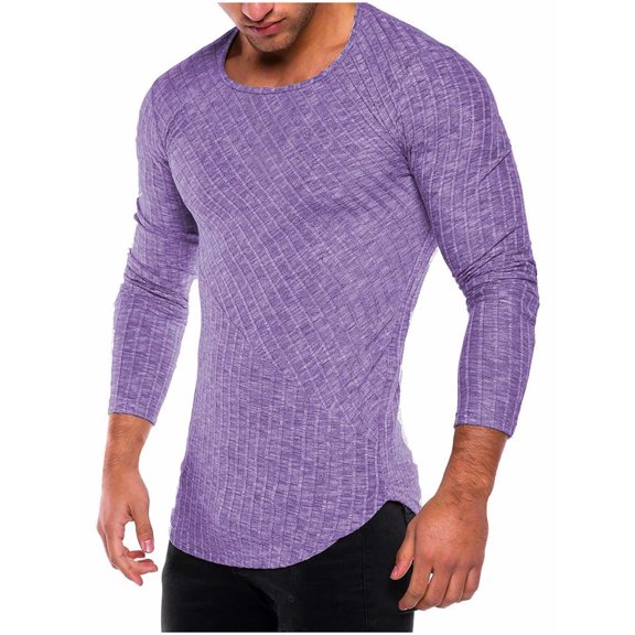 Men LYXSSBYX Long Sleeve Shirts for Men Cotton Men's Spring and Fashion Casual Sports Long-sleeved Men's T-shirt Bottoming Shirt
