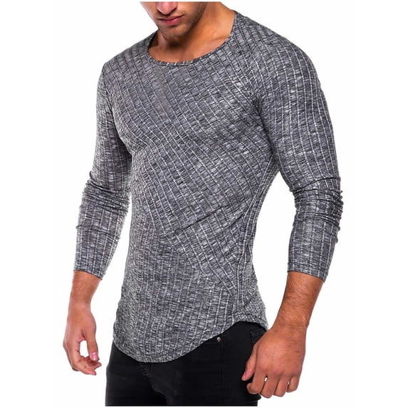 Men Clearance LYXSSBYX Men's Performance Long Sleeve Shirt Moisture Wicking Crew T-Shirt Sports Bottoming Tops