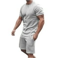 thumbnail image 1 of Men LYXSSBYX Mens 2 Piece Outfit Set Men 2 Piece Casual Short Sleeve Tee Shirts and Fit Sport Shorts Set, 1 of 5