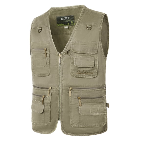 Men LYXSSBYX Mens 2 Piece Outfit Set Men's Outdoor Vest Leisure Jacket Lightweight Vest with Zip Many Pockets