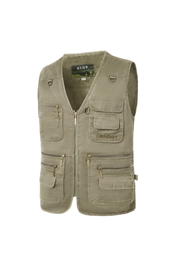 Men LYXSSBYX Mens 2 Piece Outfit Set Men's Outdoor Vest Leisure Jacket Lightweight Vest with Zip Many Pockets
