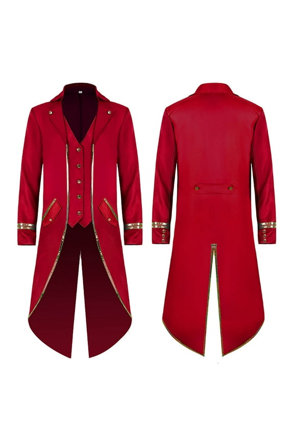 Men Clearance LYXSSBYX Mens Jackets Fall Fashion Halloween Men's Costume Men's Mid Length Retro Tuxedo Costume