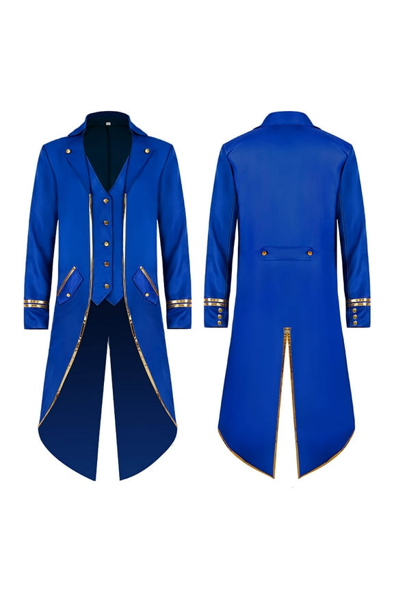 Men Clearance LYXSSBYX Mens Jackets Fall Fashion Halloween Men's Costume Men's Mid Length Retro Tuxedo Costume