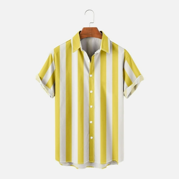 Men Clearance LYXSSBYX Mens Shirts Short Sleeve Button down Men's Summer Fashion Hawaiian Style Short Sleeve Casual