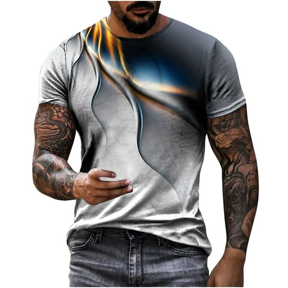 Men Clearance LYXSSBYX Mens Shirts Short Sleeve Clearance Men's Unisex Daily T Shirt 3D Print Graphic Prints Animal Print Long Sleeve Tops Casual Bloue