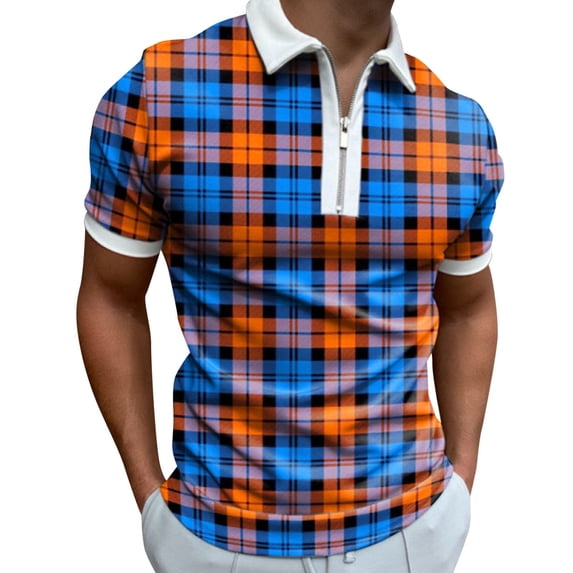 Men Clearance LYXSSBYX Mens Shirts Short Sleeve Mens Colorblock Stitching Lapel Button Up Short Sleeve Shirts