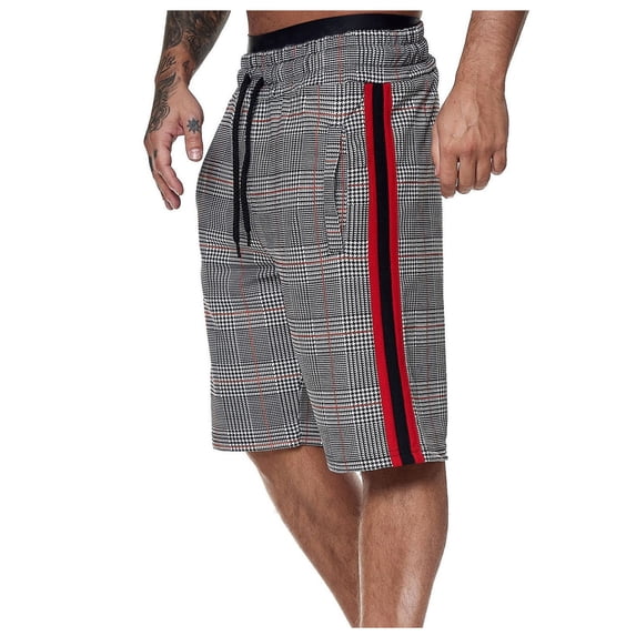 Men Clearance LYXSSBYX Mens Shorts Cargo Big and Tall Men Sweatpants Casual Elastic Joggings Sport Stripe Baggy Pockets Shorts