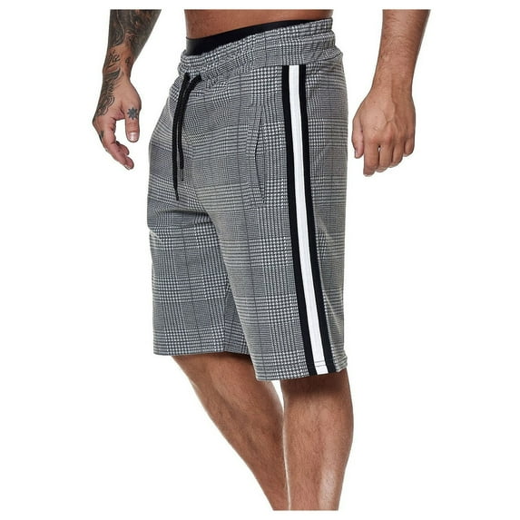 Men Clearance LYXSSBYX Mens Shorts Cargo Big and Tall Men Sweatpants Casual Elastic Joggings Sport Stripe Baggy Pockets Shorts