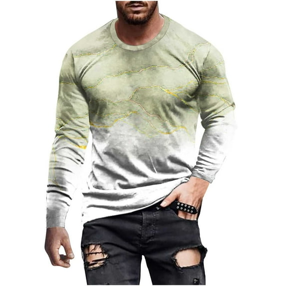Men Clearance LYXSSBYX Mens T Shirts Graphic Clearance Men Casual Round Neck Long Sleeve Pullover Printed T-Shirt Blouse Tops