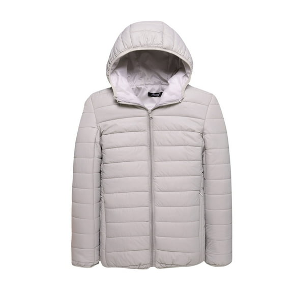 Men Clearance LYXSSBYX Winter Jackets for Men Clearance Men Solid Casual Thicken Hooded Zipper Youthful Vitality Cotton-padded Jacket Coats